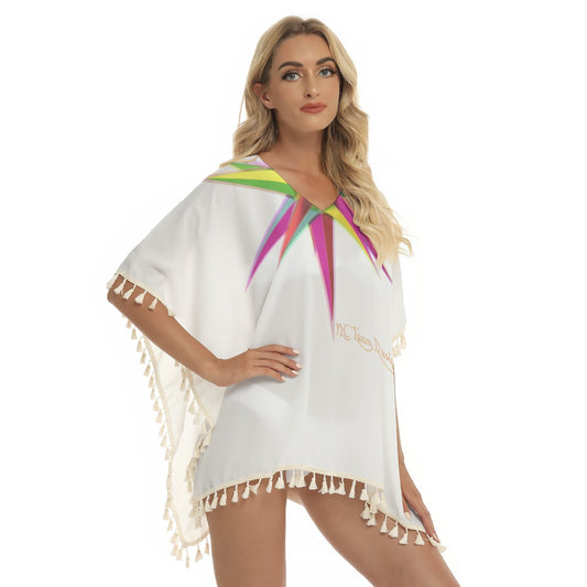 All-Over Print Women's Square Fringed Shawl