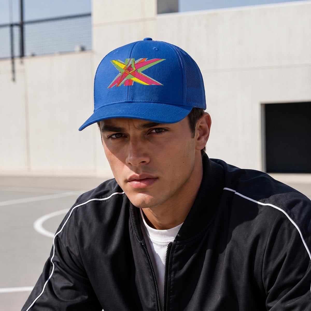 Embroidery Curved Mesh Cap For Golf