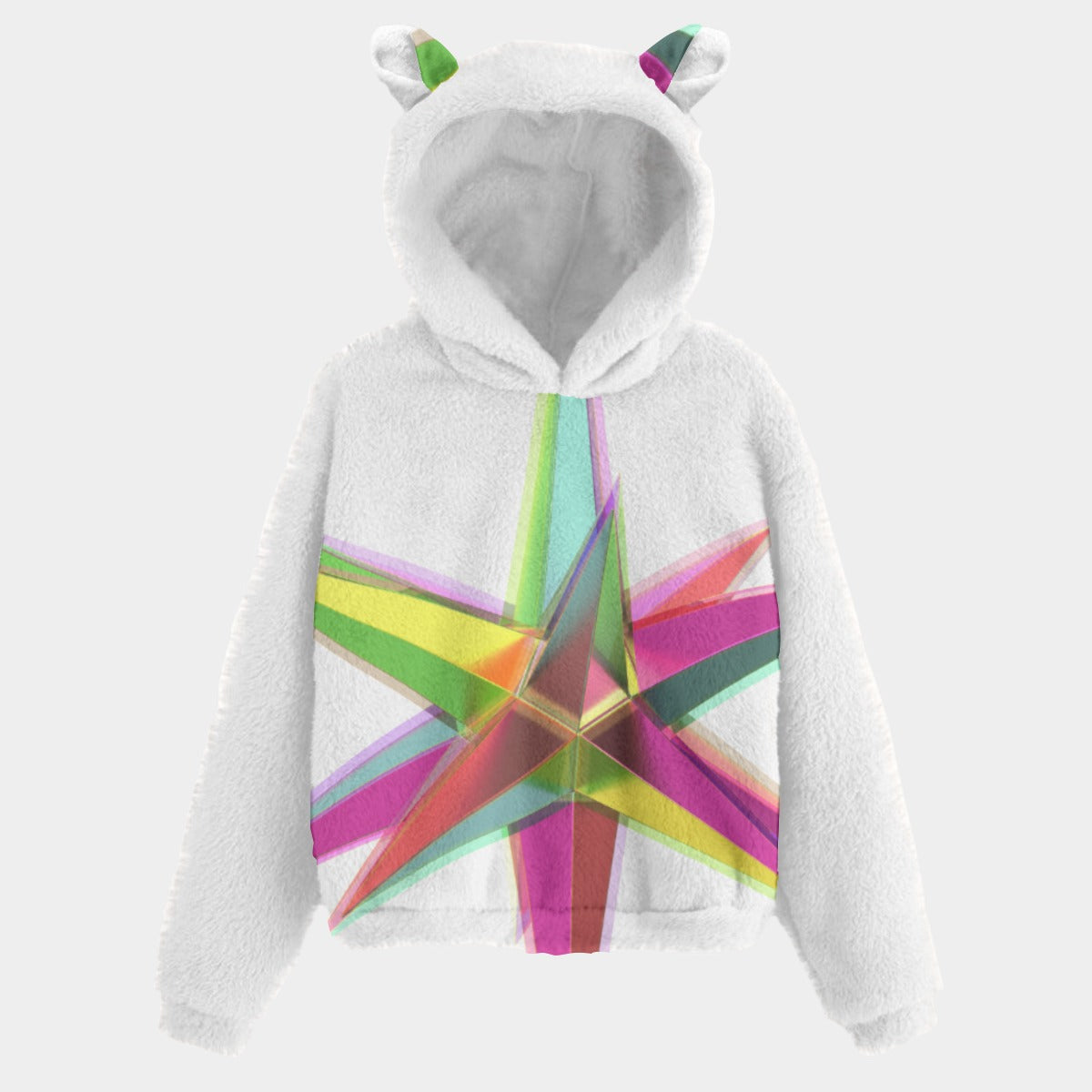 All-Over Print Kid’s Borg Fleece Sweatshirt With Ear