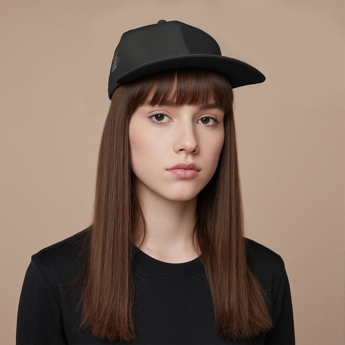 Adult Solid-Color Mesh Baseball Cap Printed in USA
