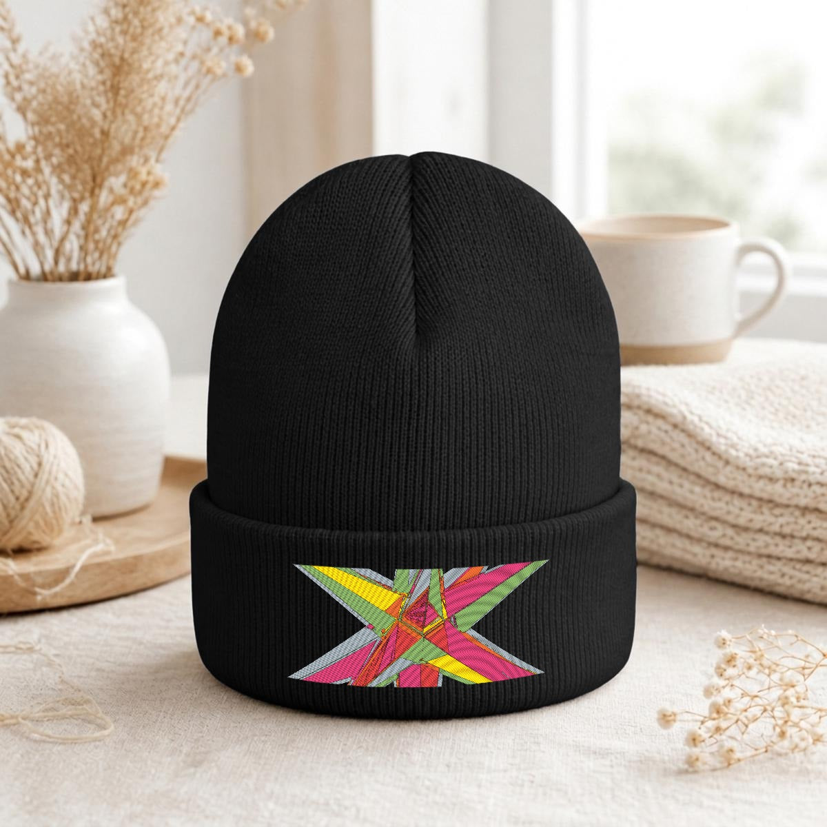 Embroidered Knit Beanie