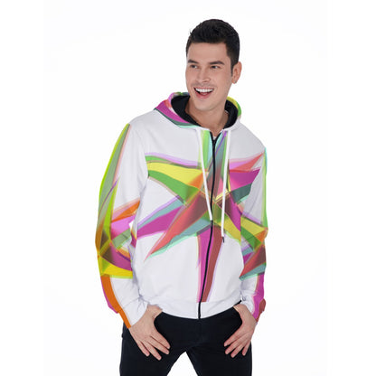 All-Over Print Men's Mirco Fleece Zip Up Hoodie