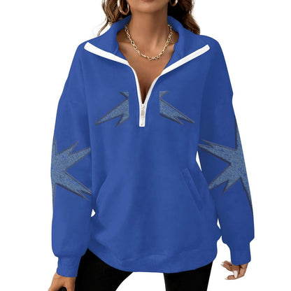 Women's Half-Zip Sweatshirt With Fleece|DTF