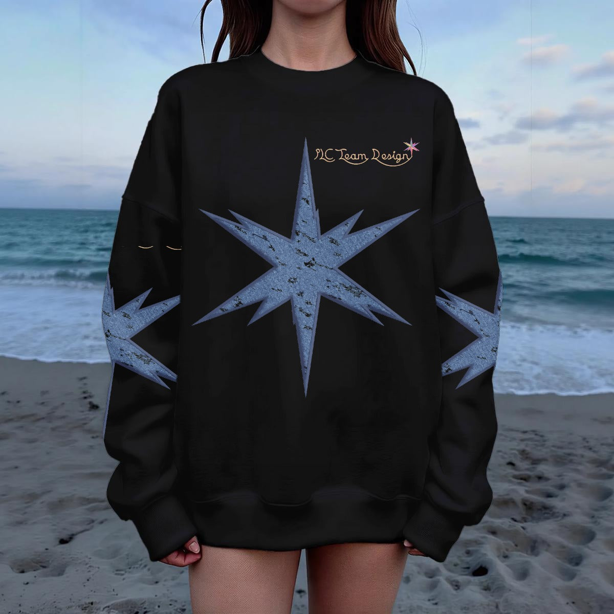Women's Drop Shoulder Crew Neck Sweatshirt|DTF