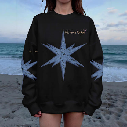 Women's Drop Shoulder Crew Neck Sweatshirt|DTF
