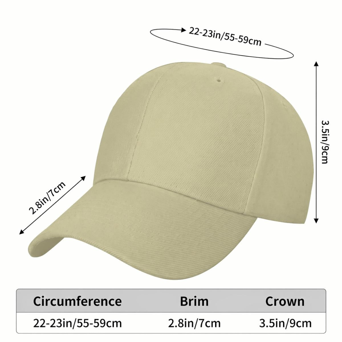 Curved Brim Baseball Cap Printed in Canada