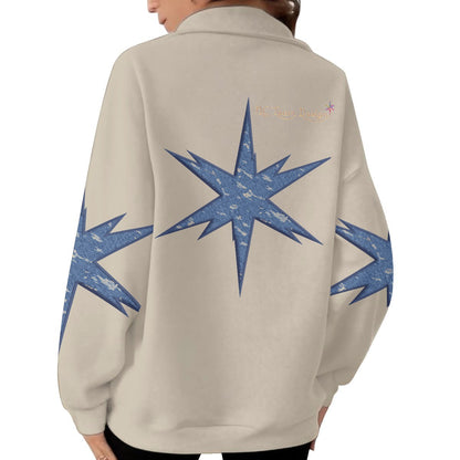 Women's Half-Zip Sweatshirt With Fleece|DTF