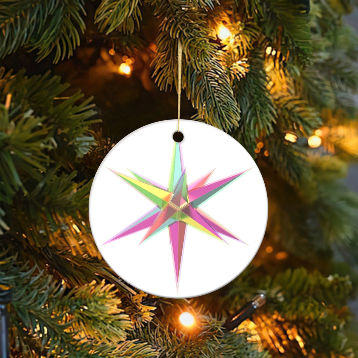 Christmas Round Ornaments Printed in USA|Single-Sided Printing （1pcs）