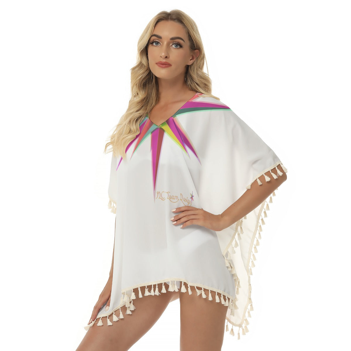 All-Over Print Women's Square Fringed Shawl