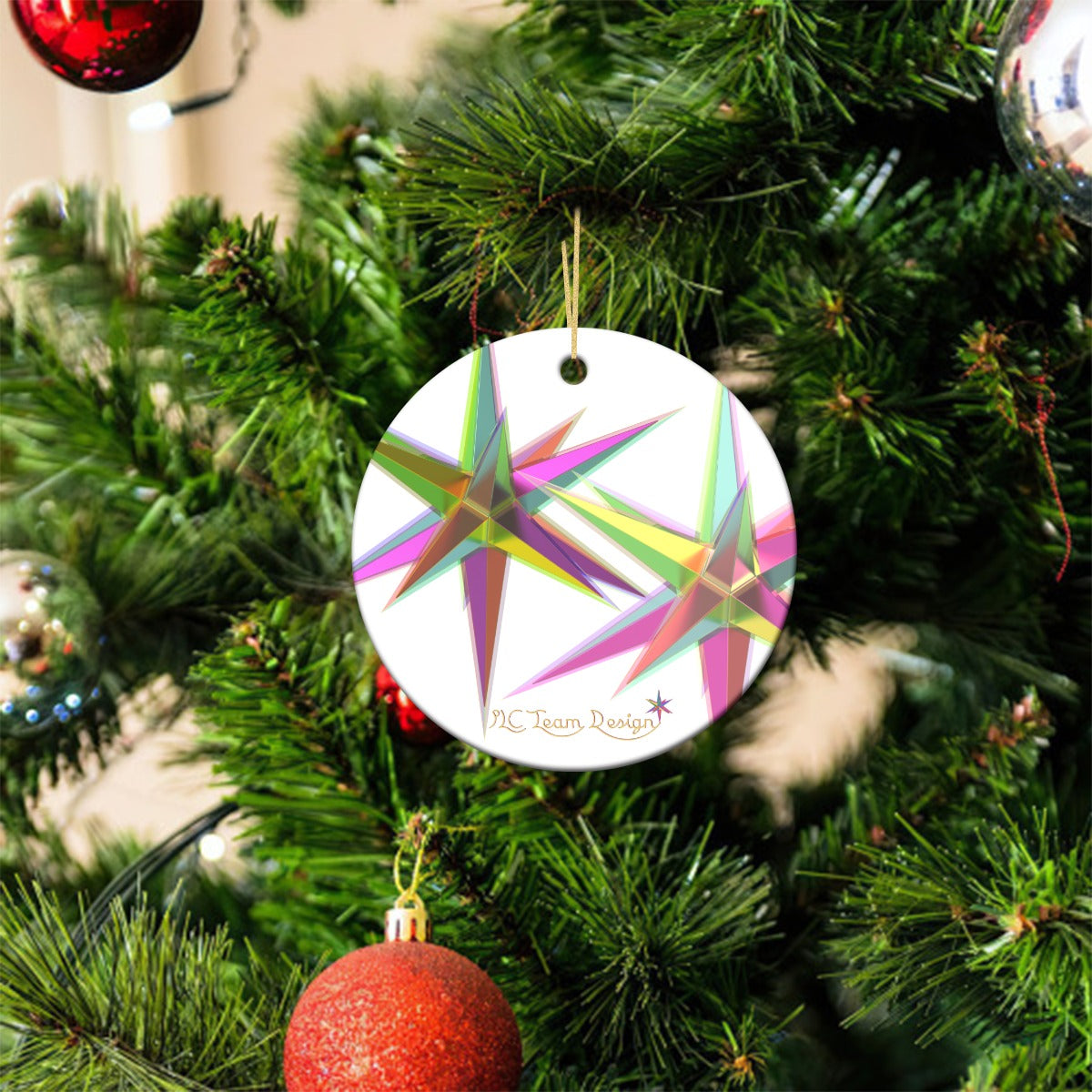 Christmas Round Ornaments Printed in USA|Single-Sided Printing （1pcs）