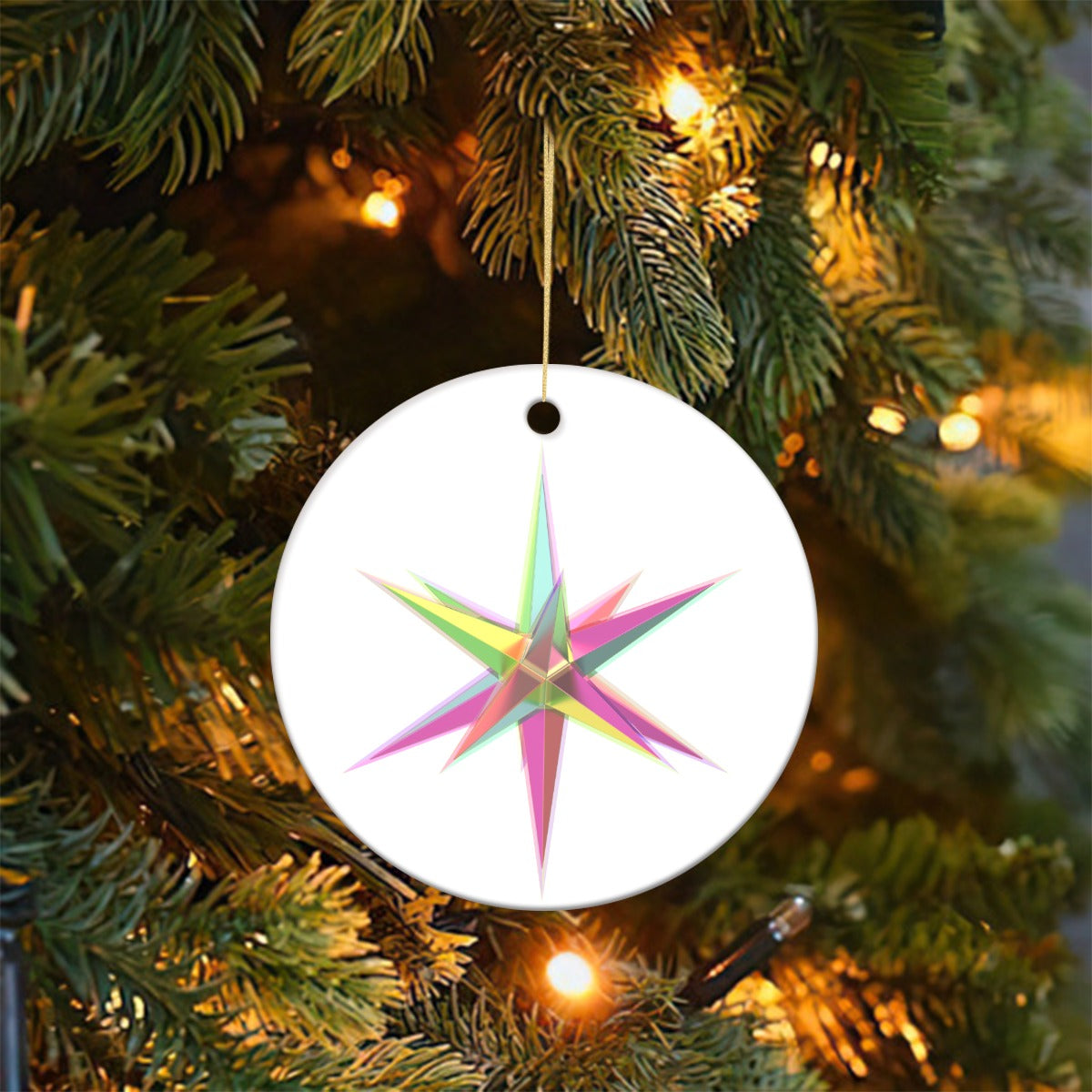 Christmas Round Ornaments Printed in USA|Single-Sided Printing （1pcs）