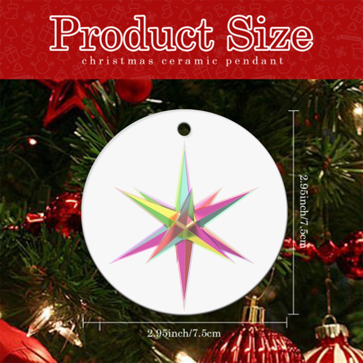 Christmas Round Ornaments Printed in USA|Single-Sided Printing （1pcs）