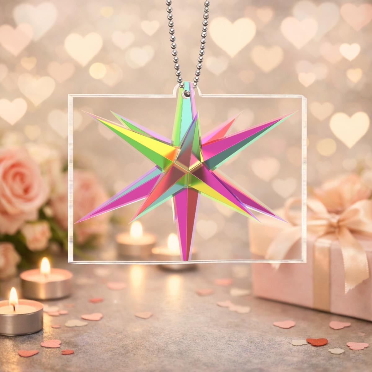 Horizontal Rectangular Acrylic Pendant|Single-Sided Printing