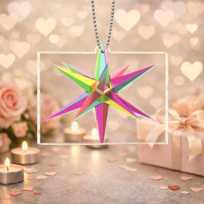 Horizontal Rectangular Acrylic Pendant|Single-Sided Printing