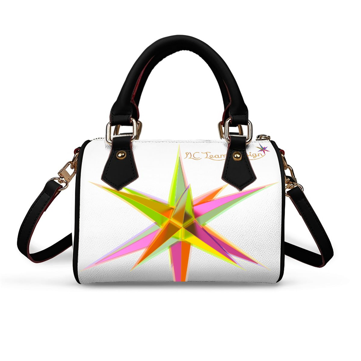 Classic Barrel-Shaped PU Leather Handbag
