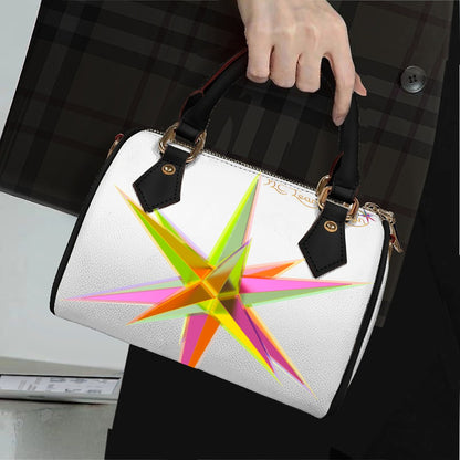 Classic Barrel-Shaped PU Leather Handbag