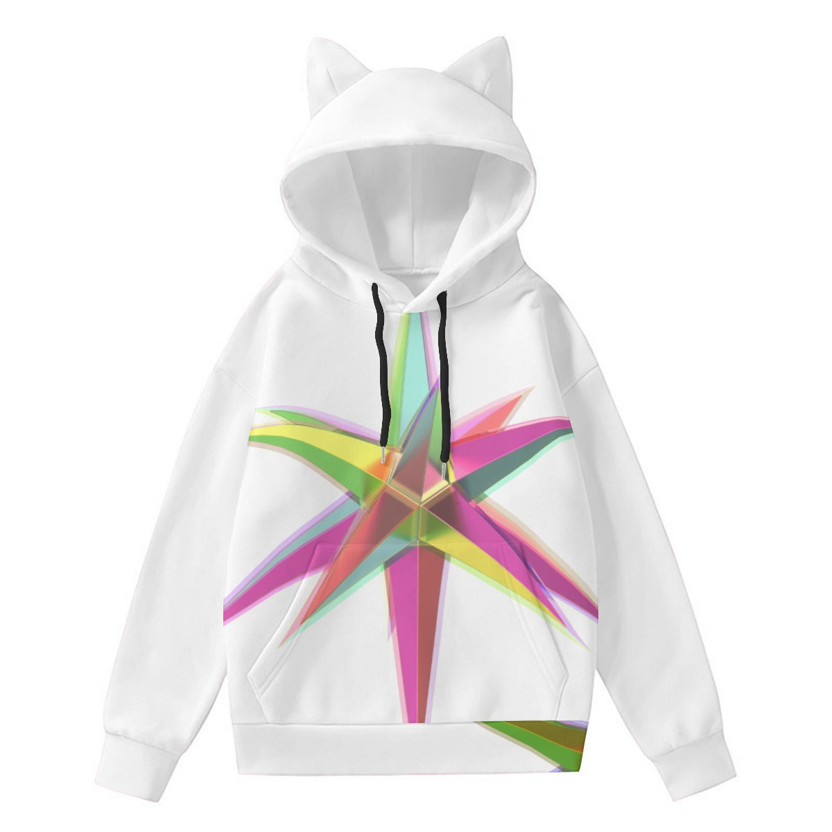 All-Over Print Women’s Hoodie With Decorative Ears