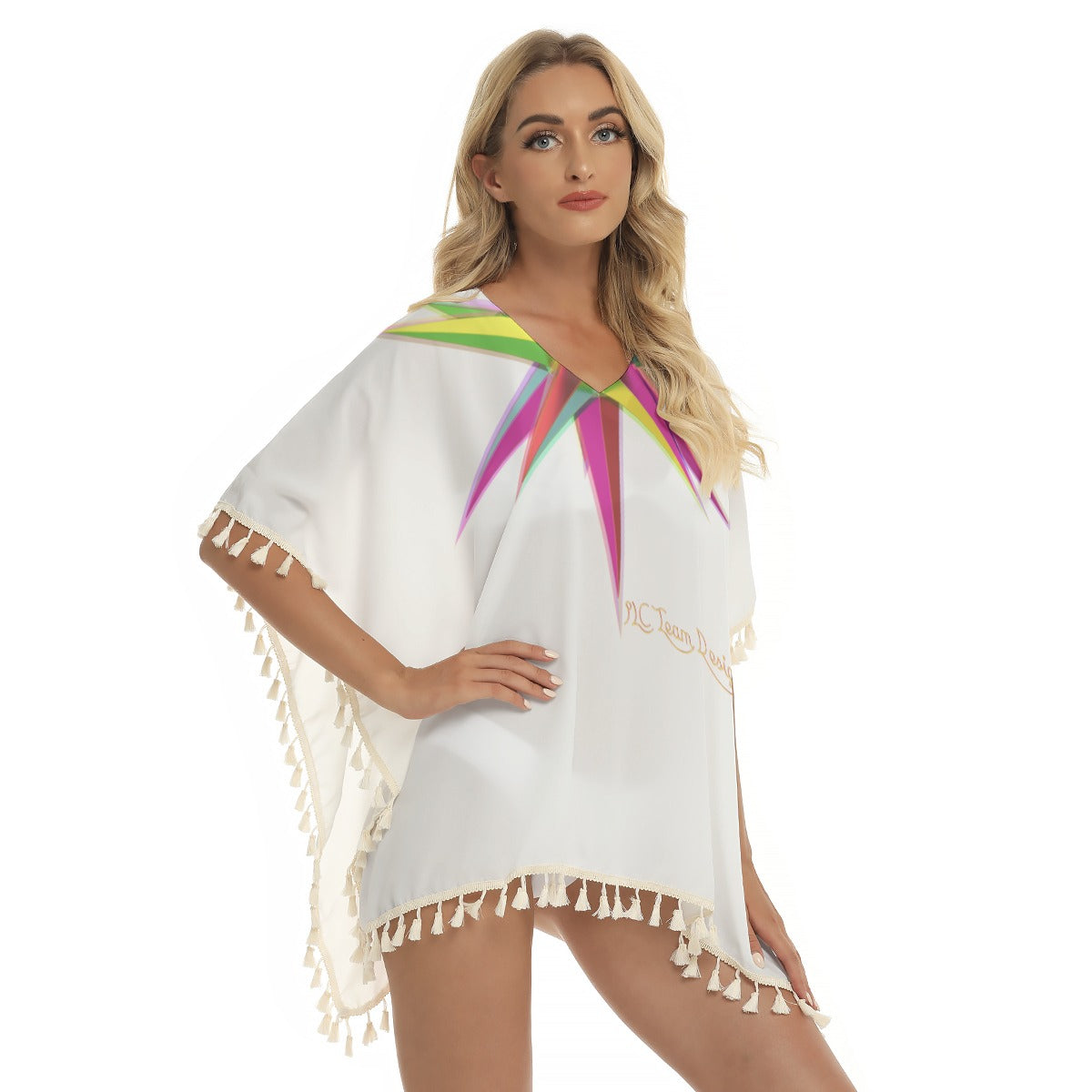 All-Over Print Women's Square Fringed Shawl