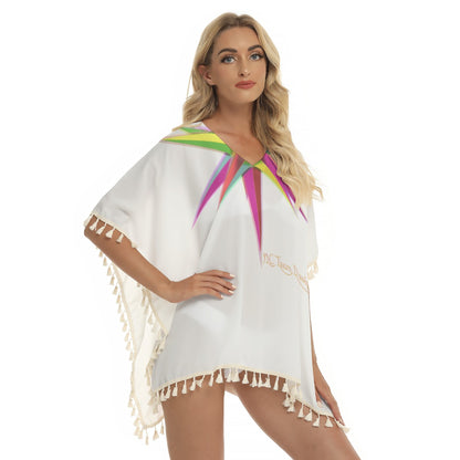 All-Over Print Women's Square Fringed Shawl