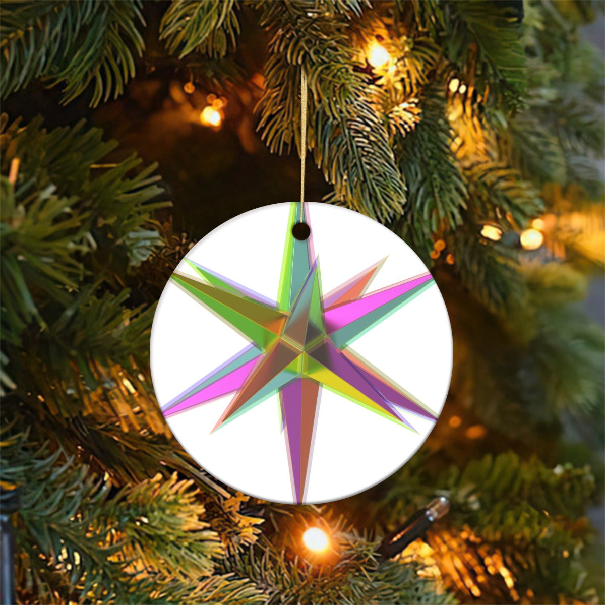 Christmas Round Ornaments Printed in USA|Single-Sided Printing （1pcs）