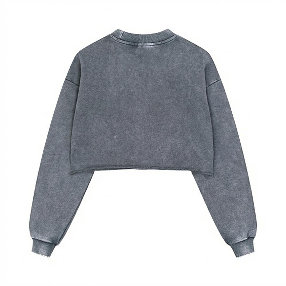 Women’s Cropped Distressed Sweatshirt|380GSM Cotton DTG