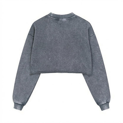 Women’s Cropped Distressed Sweatshirt|380GSM Cotton DTG
