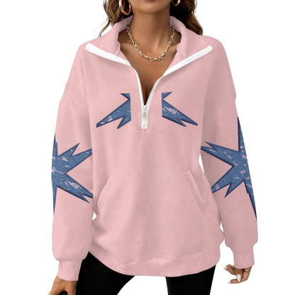 Women's Half-Zip Sweatshirt With Fleece|DTF