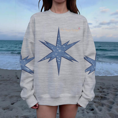 Women's Drop Shoulder Crew Neck Sweatshirt|DTF