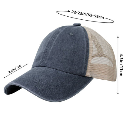 Vintage Washed Denim Mesh Cap Printed in USA