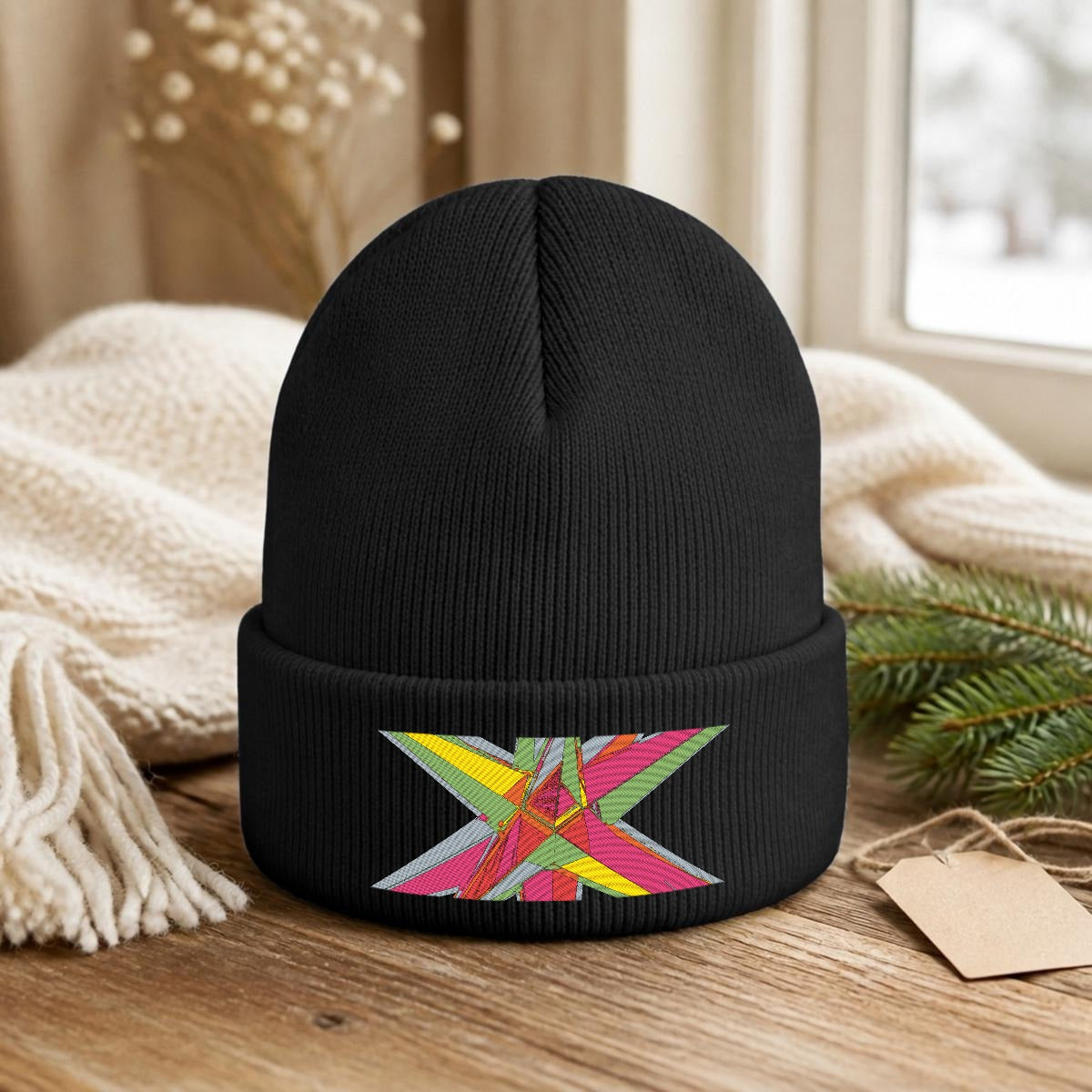 Embroidered Knit Beanie