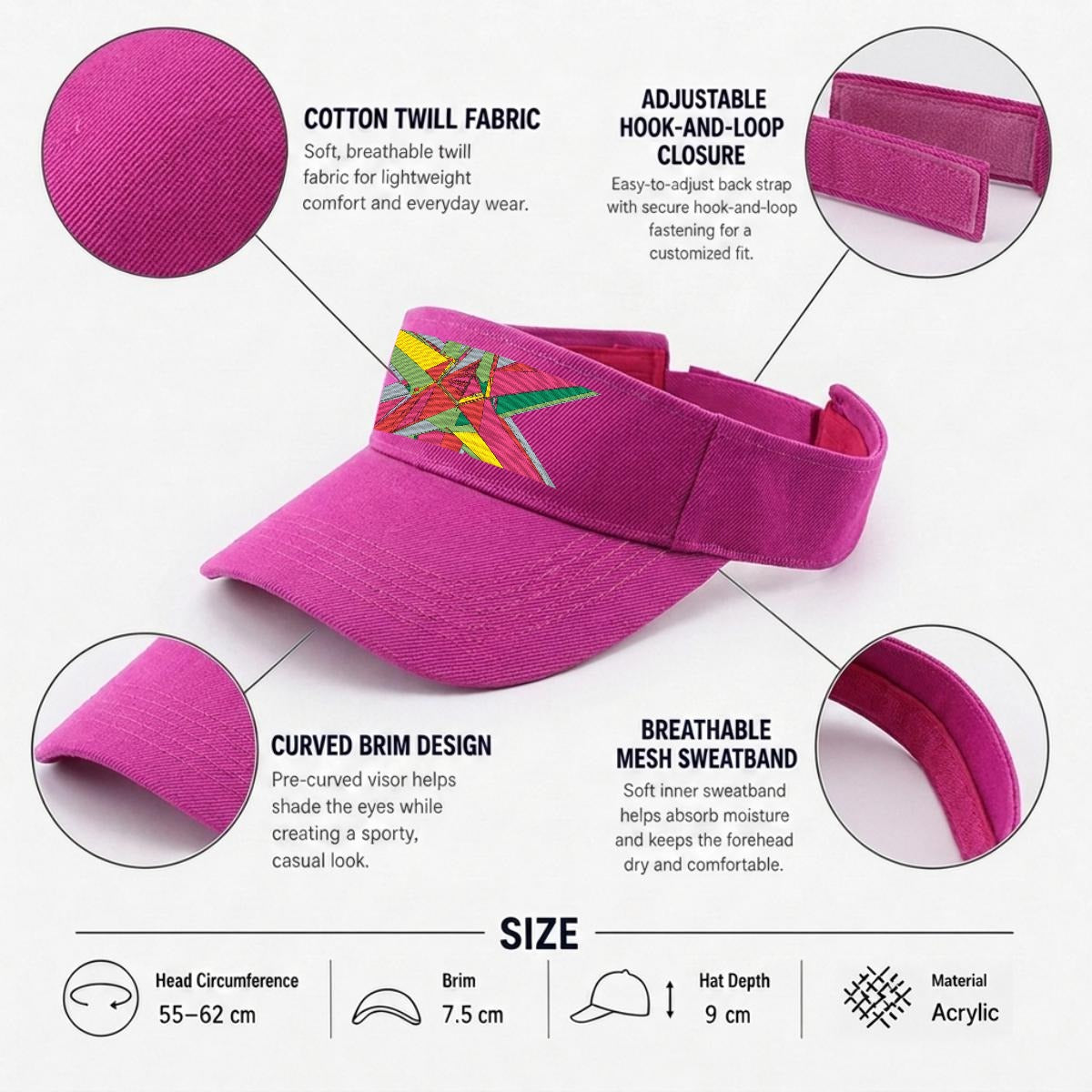 Embroidery Open-Top Visor