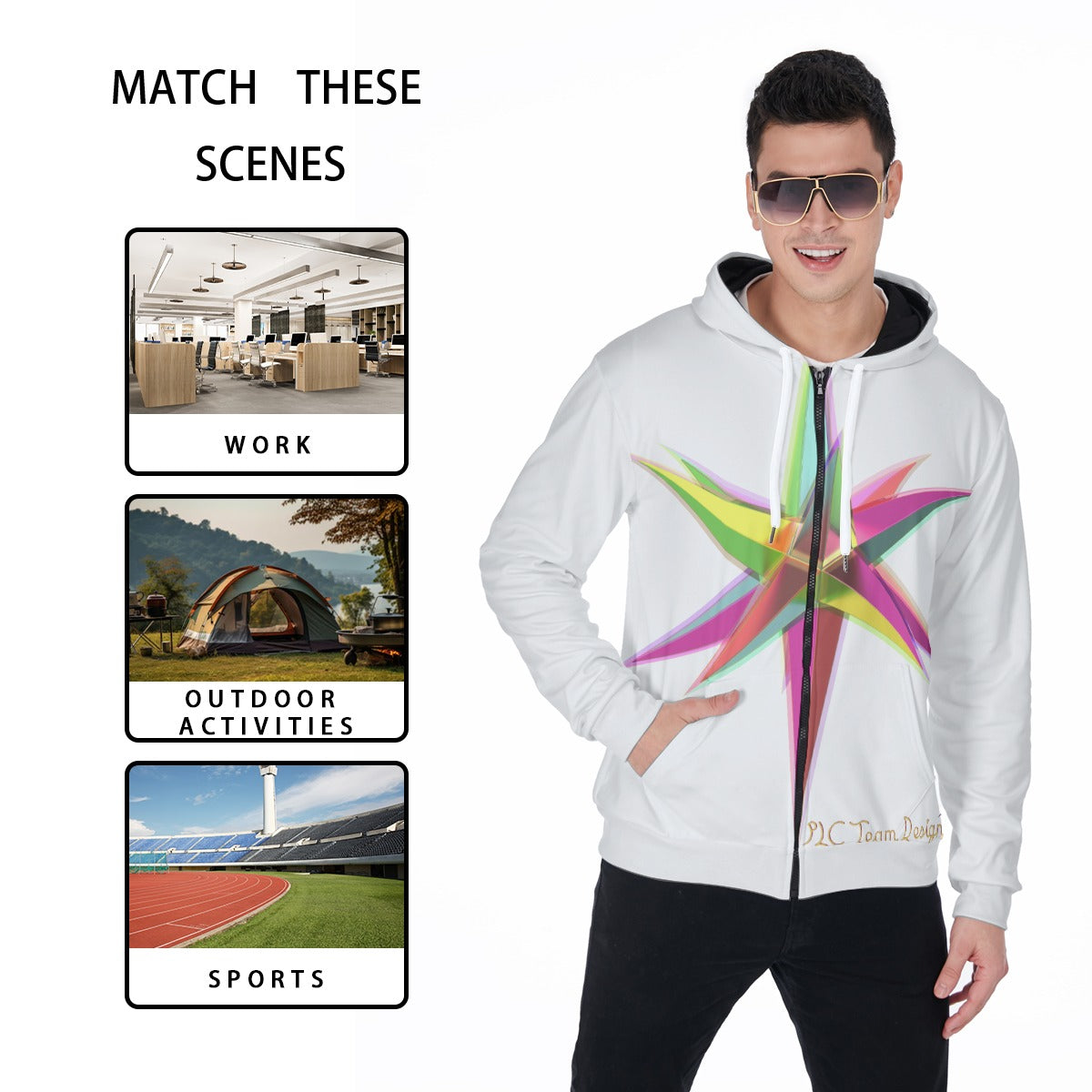 All-Over Print Men's Heavy Fleece Zip Up Hoodie