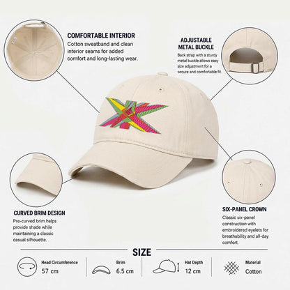 Embroidery Soft-Crown Flat Cap