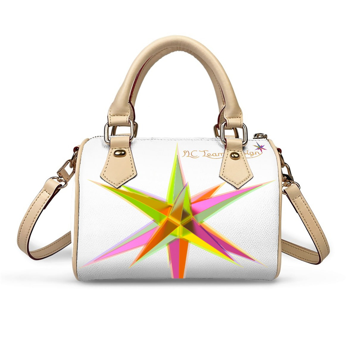 Classic Barrel-Shaped PU Leather Handbag