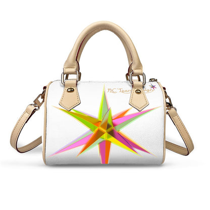 Classic Barrel-Shaped PU Leather Handbag