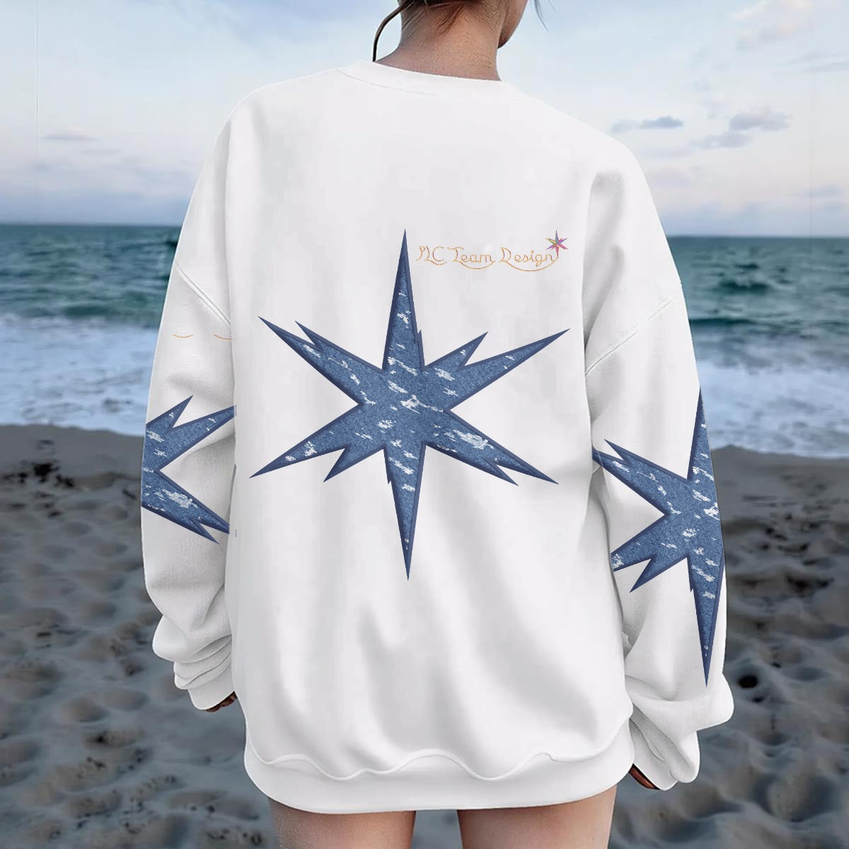Women's Drop Shoulder Crew Neck Sweatshirt|DTF