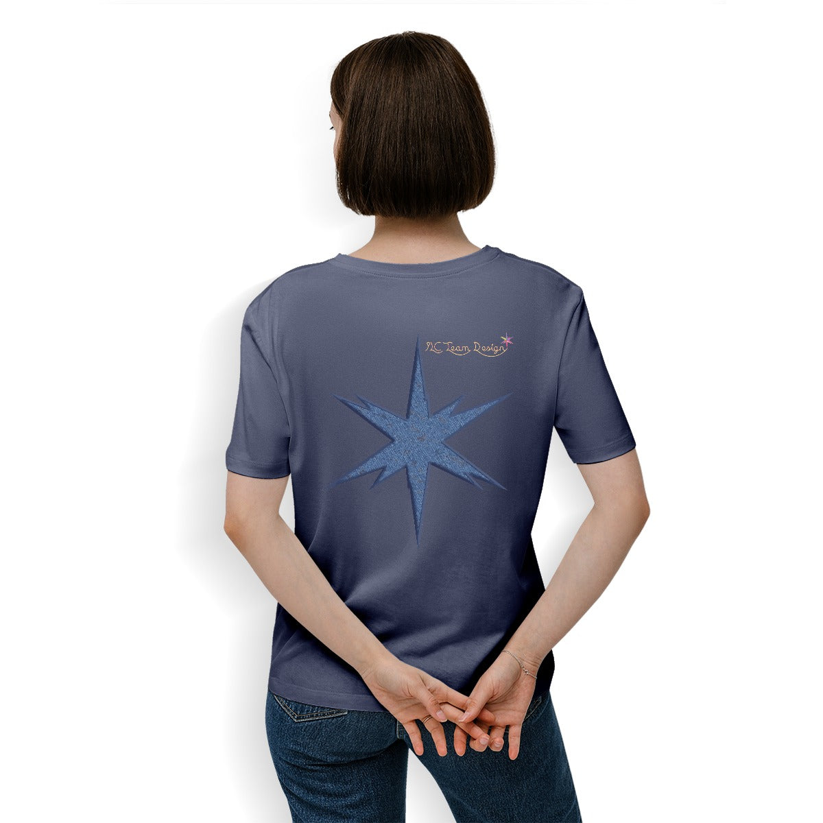 Women's Essential Crew Neck T-Shirt Printed in USA|180GSM Back DTF