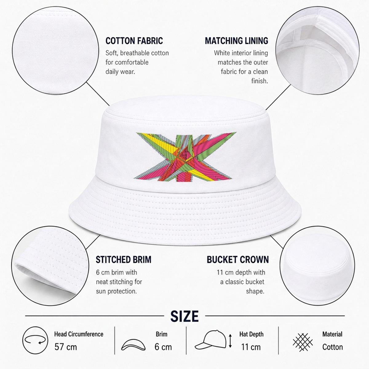 Embroidery Bucket Hat