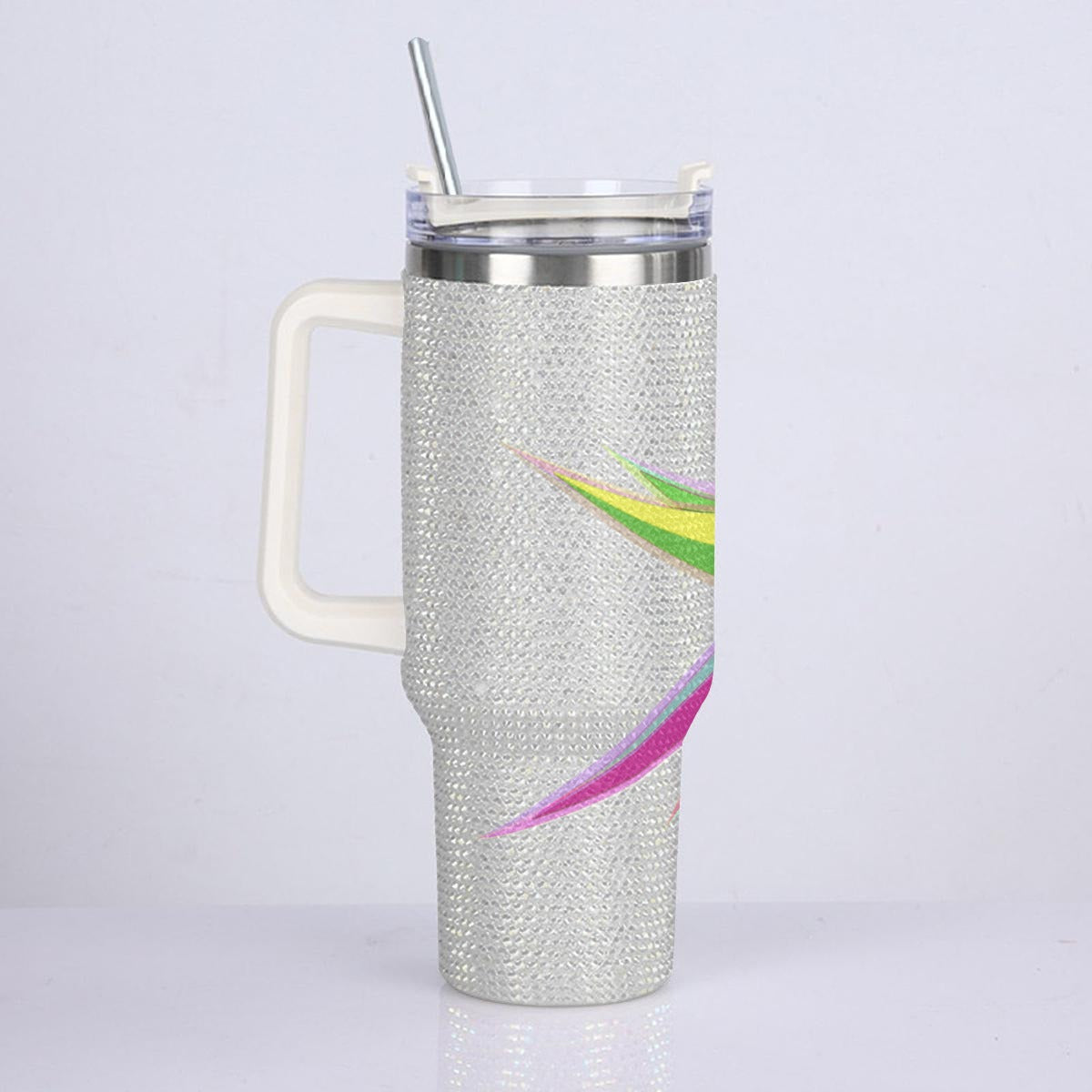 40oz Diamond Cup With Stainless Steel Straw