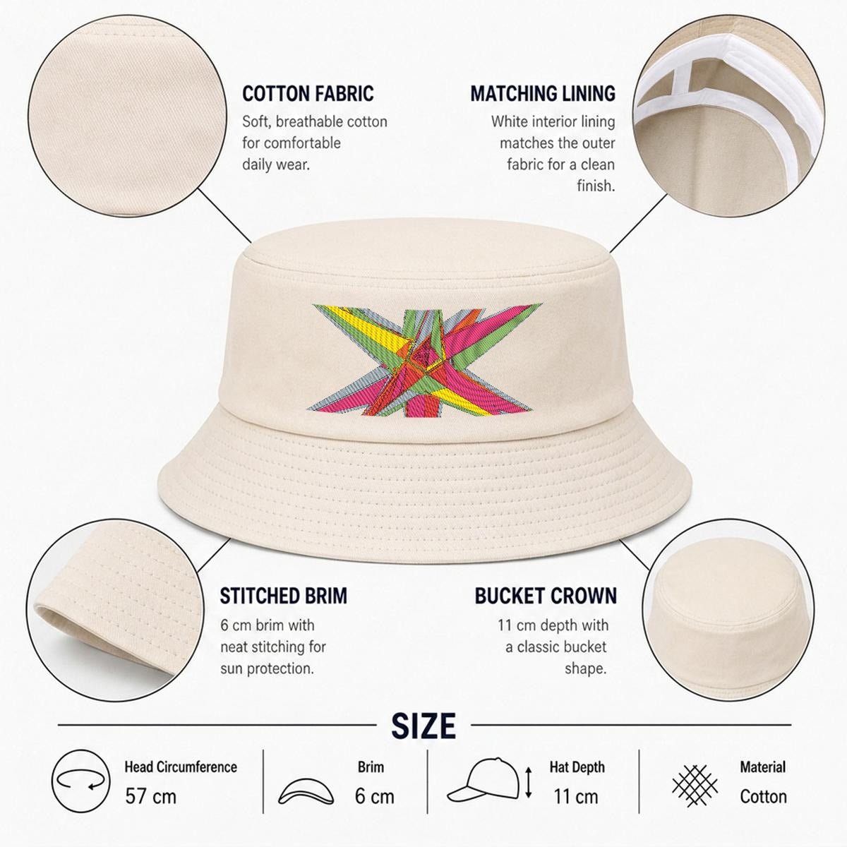 Embroidery Bucket Hat