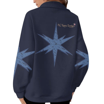 Women's Half-Zip Sweatshirt With Fleece|DTF