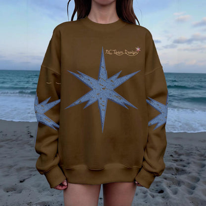 Women's Drop Shoulder Crew Neck Sweatshirt|DTF