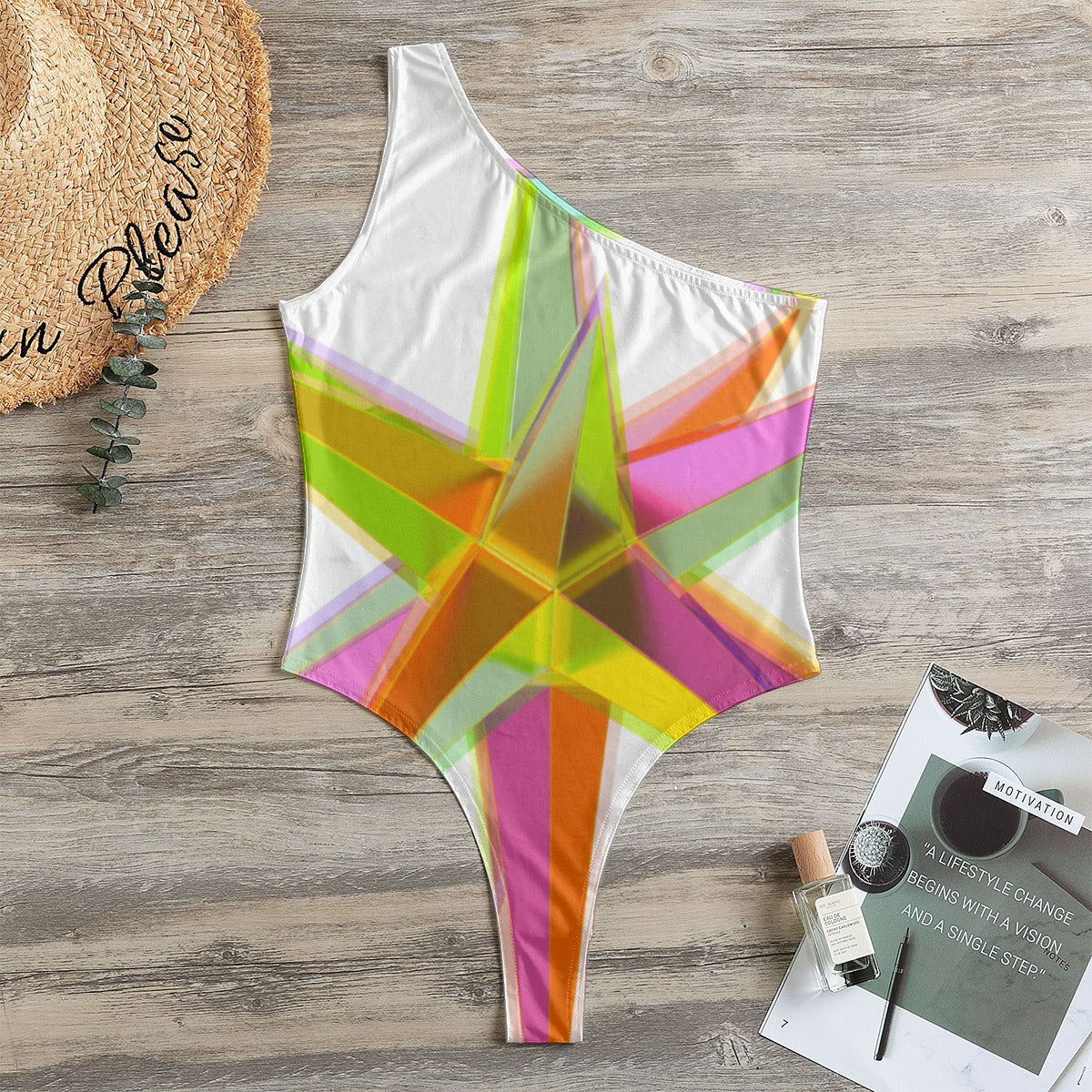 All-Over Print Women's One-Shoulder Bodysuit