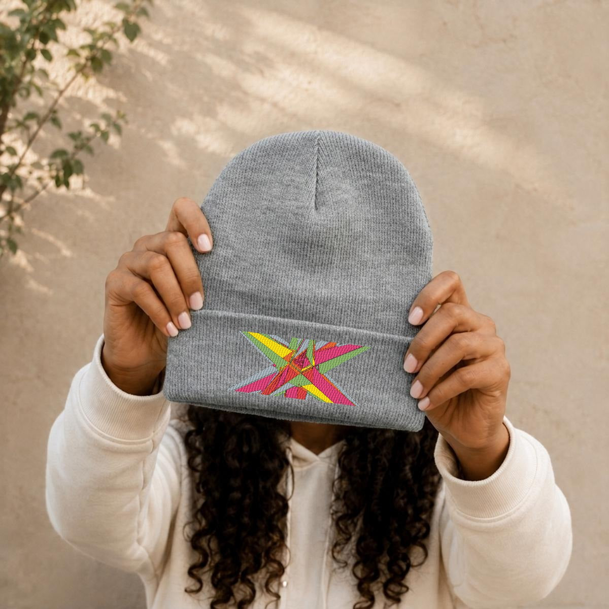 Embroidered Knit Beanie