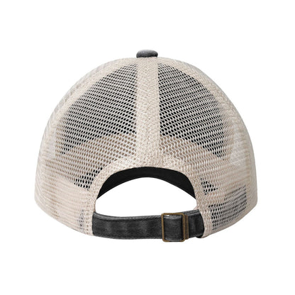 Vintage Washed Denim Mesh Cap Printed in USA
