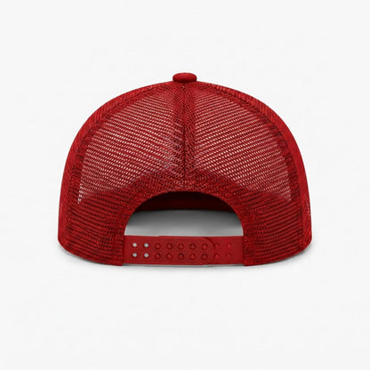 Embroidery Flat-Brim Mesh Cap