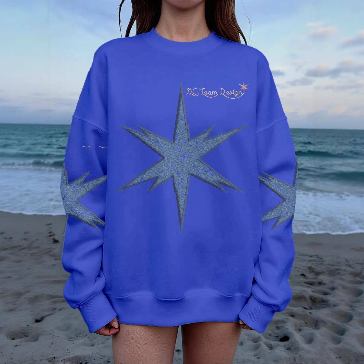 Women's Drop Shoulder Crew Neck Sweatshirt|DTF