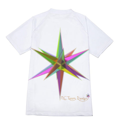 All-Over Print Men's Tight Surf Clothing With Half Sleeves