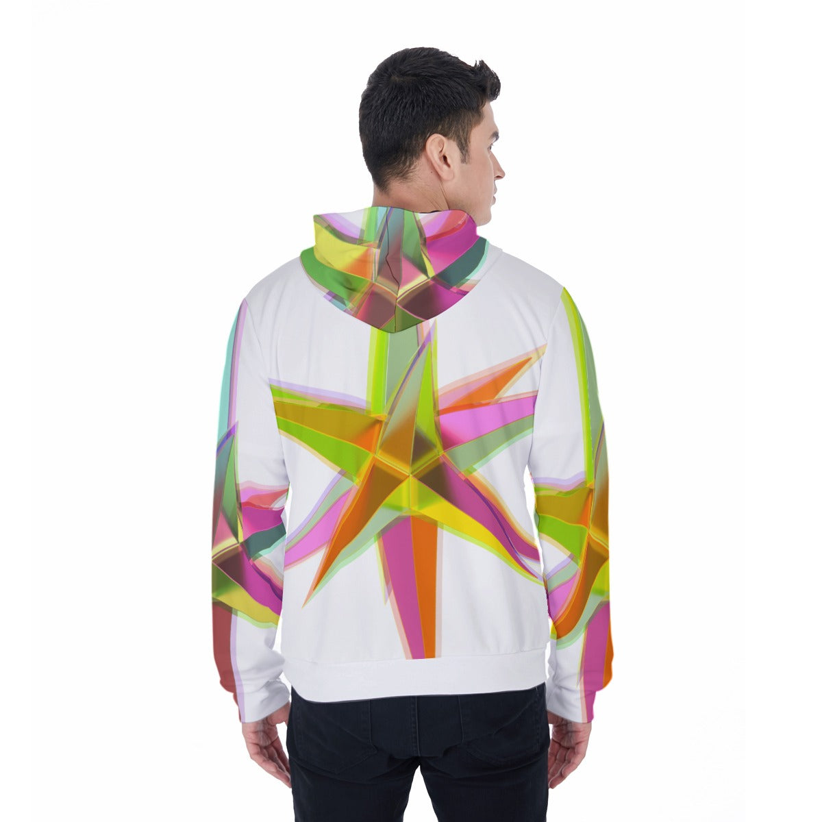 All-Over Print Men's Mirco Fleece Zip Up Hoodie