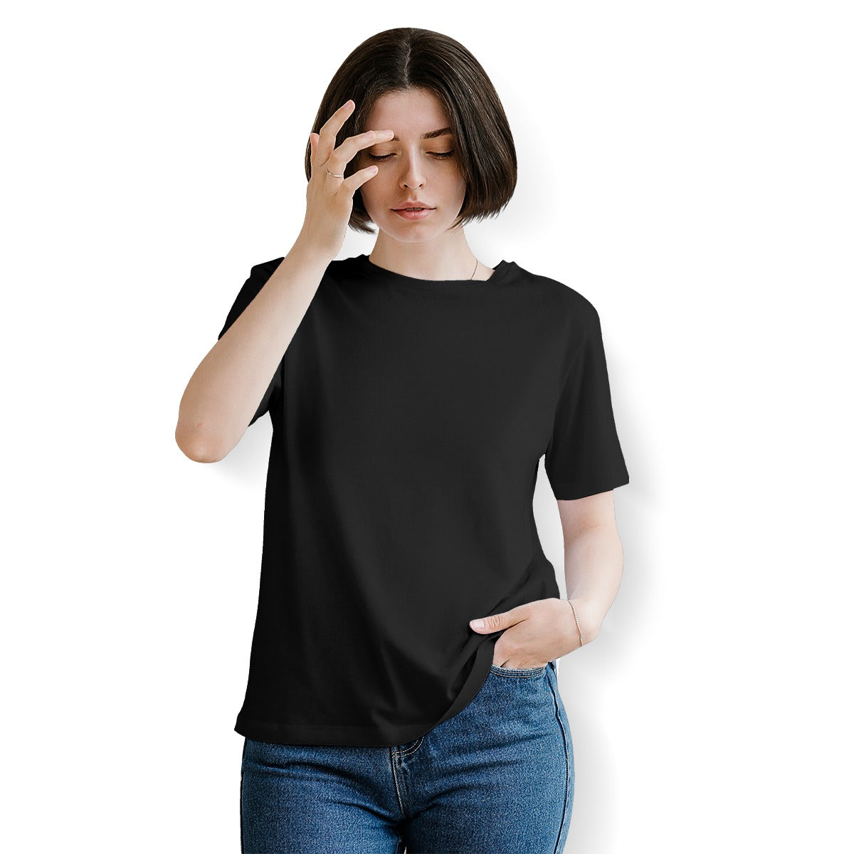 Women's Essential Crew Neck T-Shirt Printed in USA|180GSM Back DTF